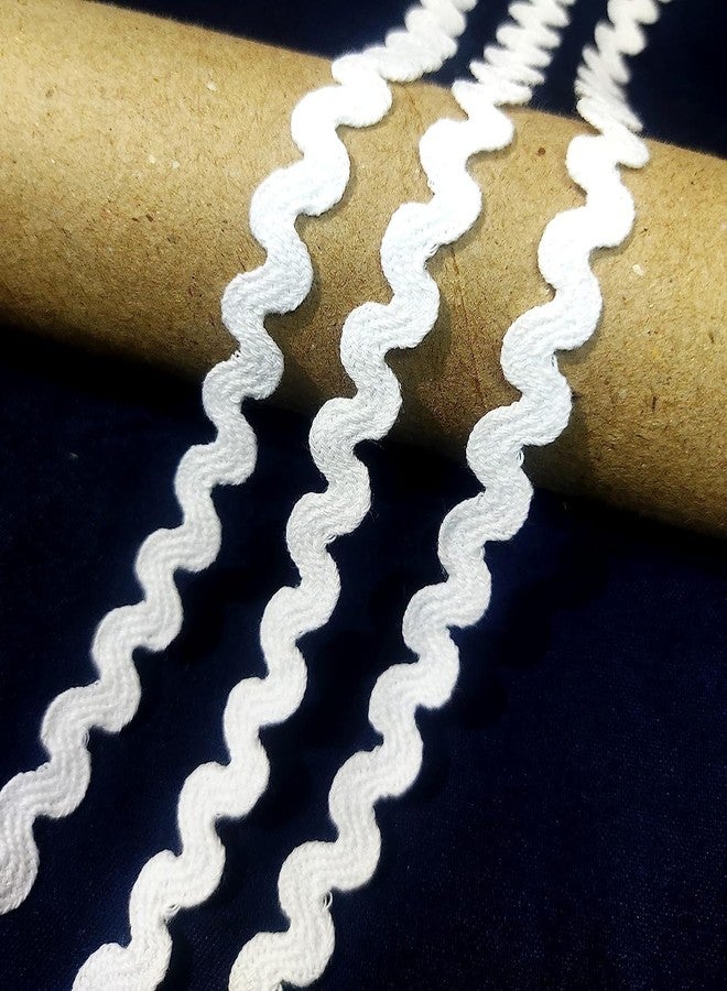 Mezin Snake Zigzag Lace Border for Dress, Kurtis, Dupatta, Bag, Craft and Decorations (18 Mtr, White) - Image 2
